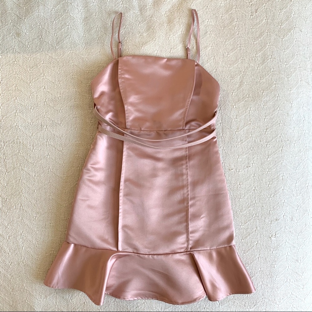 Pink Satin Holly Dress, Small NWT
